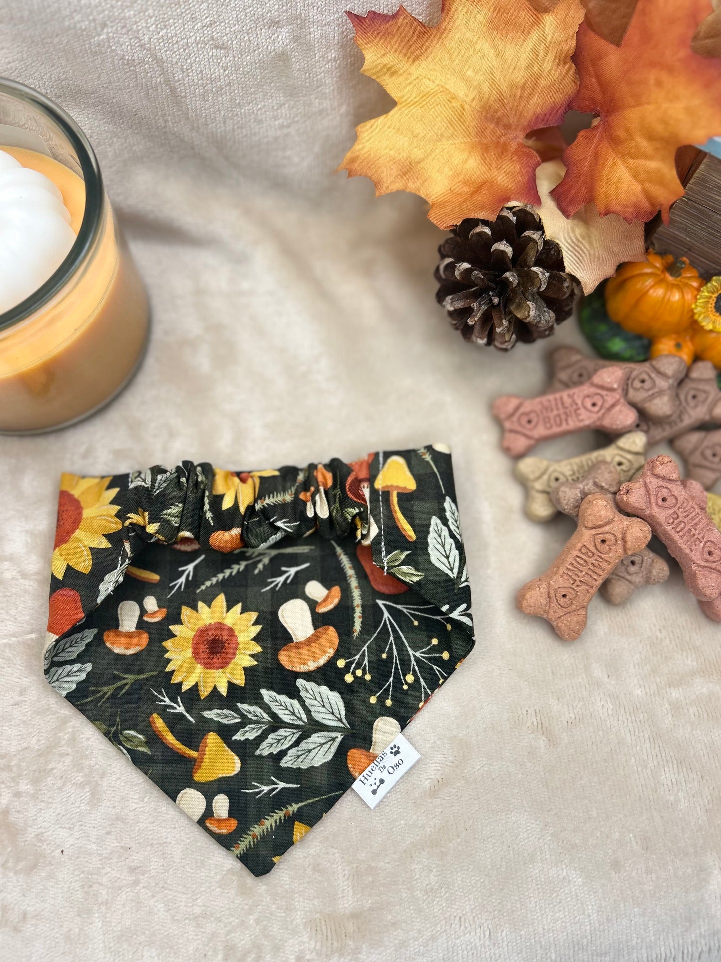Sunflower and Mushroom Bandana