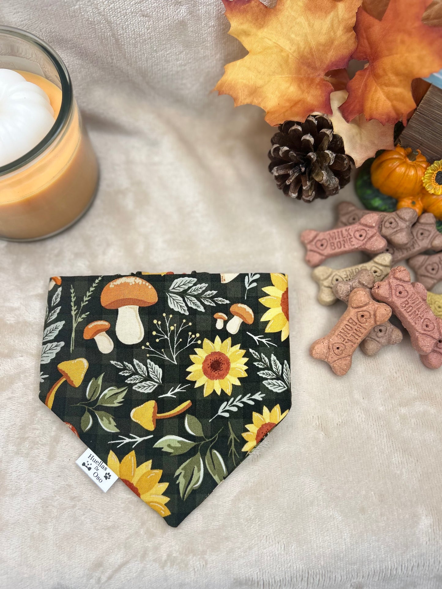 Sunflower and Mushroom Bandana