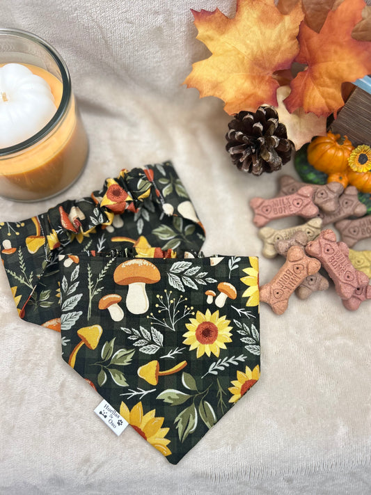 Sunflower and Mushroom Bandana